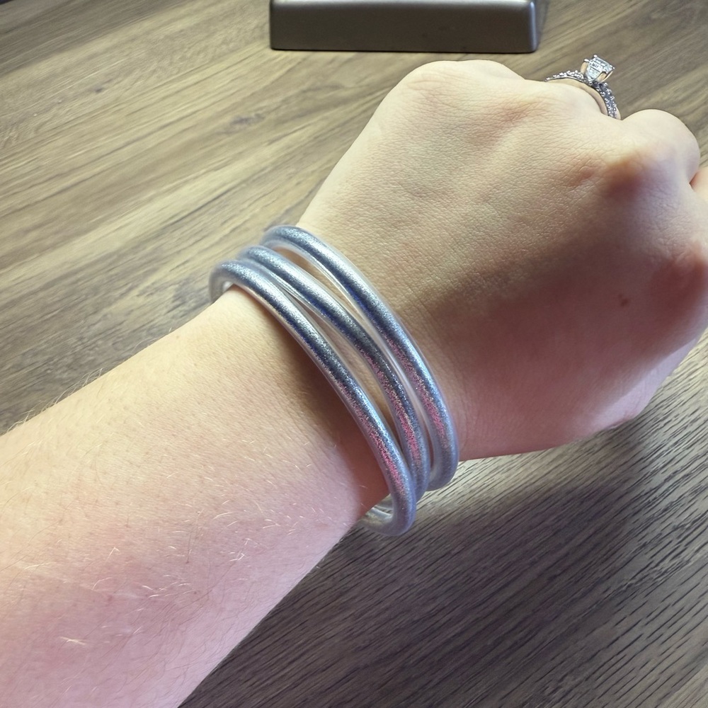 Jelly Bangle Set in Silver